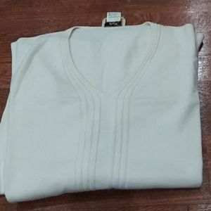 Hermes cream cashmere v neck sweater
